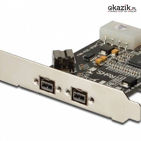Digitus Kontroler FIREWIRE 800, PCI EXPRESS ADDON CARD...