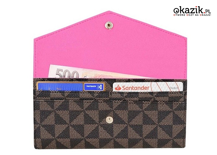 Piękny portfel damski w dużym rozmiarze. Bardzo praktyczny i pojemny. Idealny na prezent!