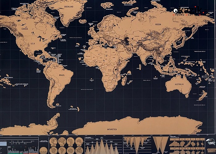 Zaznacz miejsca, w których już byłeś! Mapa świata dla podróżnika w postaci zdrapki!