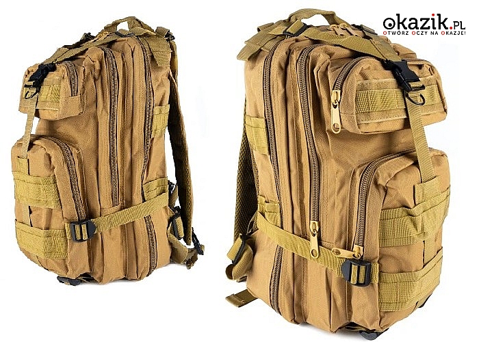 Uniwersalny plecak w wojskowym stylu o wysokiej funkcjonalności taktycznej. Pojemność 28 litrów