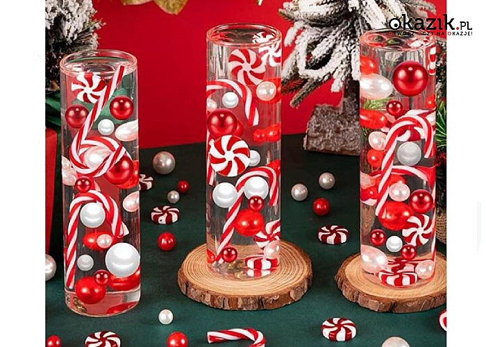 Stwórz efektowną ozdobę bożonarodzeniową! Wypełnij wazon pływającymi dekoracjami