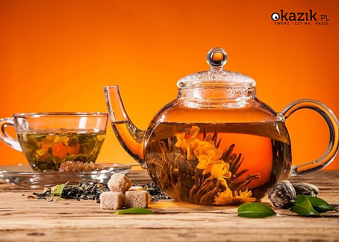 Zestaw herbat kwitnących w złotej bombonierce + TWÓJ GRAWER