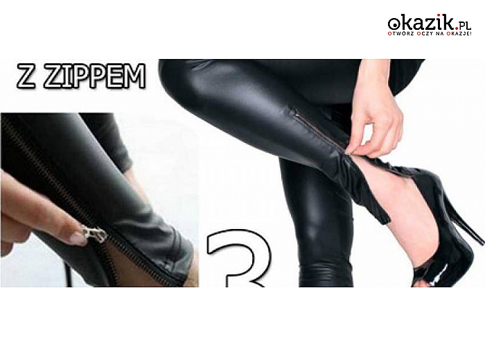 LEGGINSY Z ZAMKAMI, LATEX, MAT, ZIP, 100% KRYJĄCE – ABSOLUTNY MUST HAVE! (EXP19)