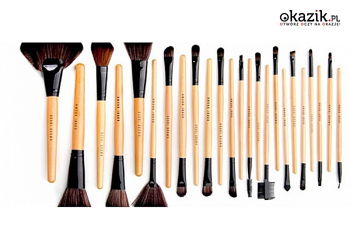 ZESTAW PĘDZLI DO MAKIJAŻU BOBBI BROWN! PROFESJONALNE wykonanie i wykończenie make-upu! 24  WYSOKIEJ JAKOŚCI pędzle w ELEGANCKIM, SKÓRZANYM ETUI. Wysyłka w cenie kuponu
