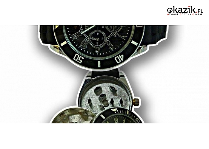 ZEGAREK z ukrytym MŁYNKIEM do suszu roślinnego. Ciekawy gadżet dla każdego palacza! 2 kolory: biały i czarny DO WYBORU. ŚWIETNY POMYSŁ NA PREZENT! (49 zł) 