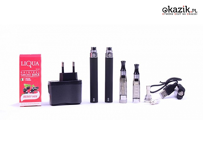WYBRANY E-PAPIEROS + WKŁADY WYMIENNE lub  LIQUID 10 ml lub 30 ml! POZBĄDŹ SIĘ UZIĄŻLIWEGO NAŁOGU RAZ NA ZAWSZE! (od 29 zł)