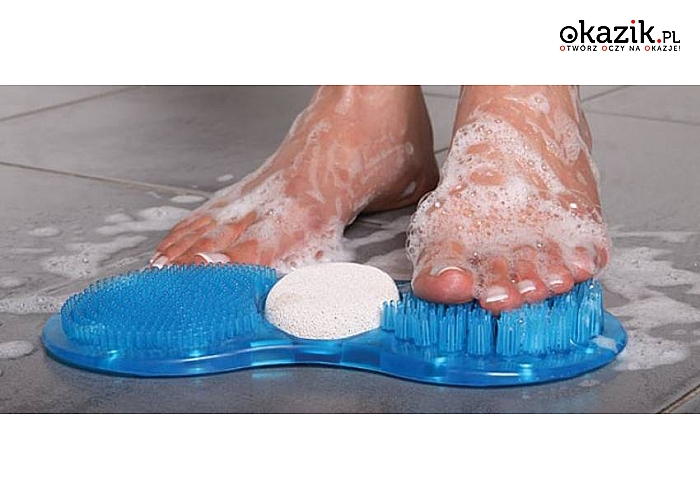 MASAŻER STÓP Z PUMEKSEM – rewelacyjny domowy pedicure! Zadbaj o stopy w łatwy sposób podczas korzystania z prysznica! (Tylko 19,99 zł)