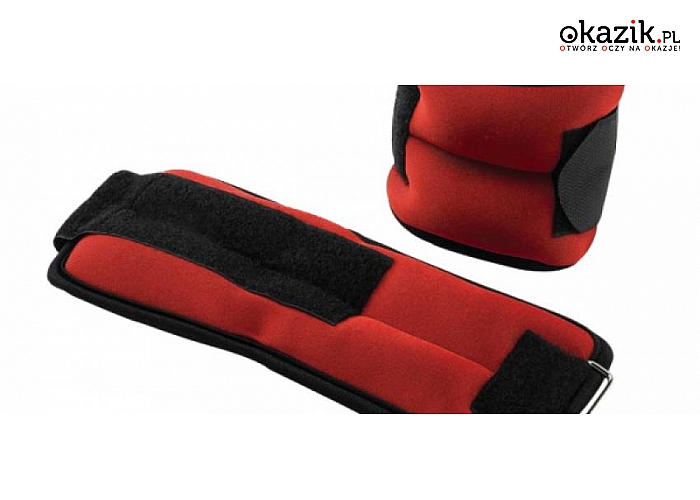 Obciążniki na nadgarstki ENERGETIC BODY! Zapinane na rzep! Do wyboru: 1 kg (2 x 0,5kg) lub 2 kg (2 x 1 kg)! Zastosowanie obciążników pomaga kształtować mięśnie ramion, barków, klatki piersiowej, łydek oraz ud!