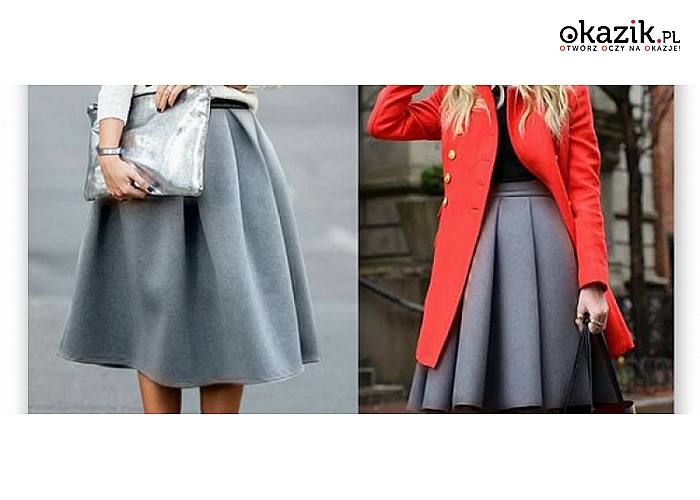 ROZKLOSZOWANA SPÓDNICA ZA KOLANO. Idealna do wielu jesiennych stylizacji: eleganckich i romantycznych. Aż  6 kolorów do wyboru!  Jedyne 29 zł! (MAC926)