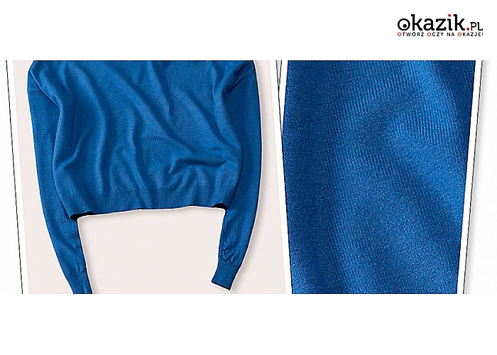 KRÓTKI, LUŹNY SWETEREK TYPU CROP TOP! IDEALNY DO SPODNI Z WYSOKIM STANEM! S/M, RÓŻNE KOLORY DO WYBORU! (25 zł) (OK0208)