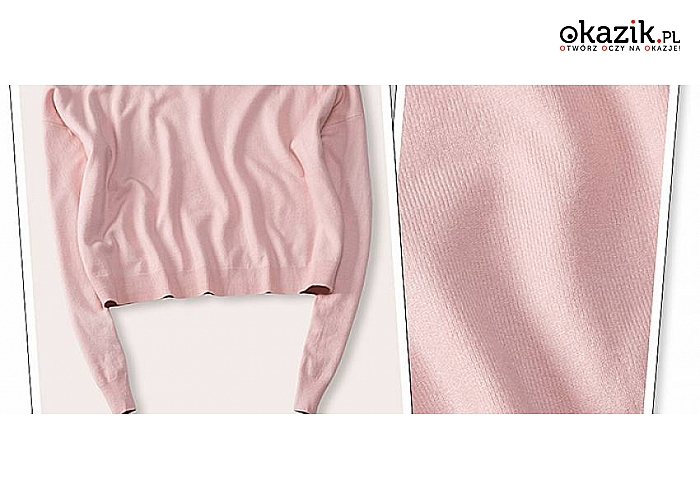 KRÓTKI, LUŹNY SWETEREK TYPU CROP TOP! IDEALNY DO SPODNI Z WYSOKIM STANEM! S/M, RÓŻNE KOLORY DO WYBORU! (25 zł) (OK0208)