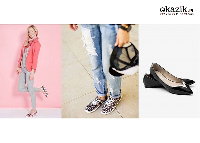 Balerinki lub trampki! Motyw flora, elegant black lub w panterkę! Pełna rozmiarówka! Najmodniejsze modle z Kolekcji Wiosna 2015! (REN113) 