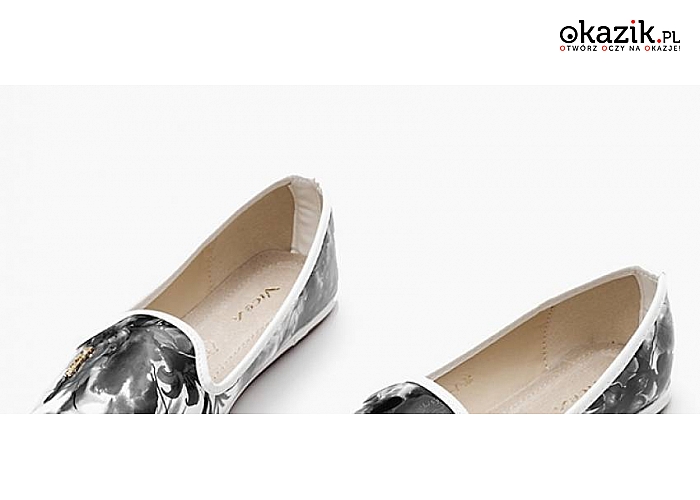 Balerinki lub trampki! Motyw flora, elegant black lub w panterkę! Pełna rozmiarówka! Najmodniejsze modle z Kolekcji Wiosna 2015! (REN113) 