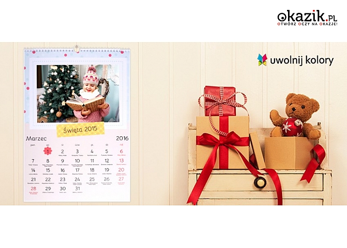 FOTOKALENDARZ z UwolnijKolory.pl! Format A3! Zaprojektuj swój niepowtarzalny kalendarz! Pomysł na prezent! Koszt przesyłki w cenie kuponu! (od 25 zł)