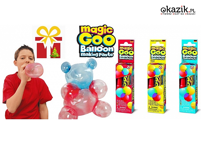 Zestaw do ROBIENIA BALONÓW! 3 tubki z pastą balonową (żółta, czerwona, niebieska) + ustnik. Efekt balonów o różnych kształtach i wielkościach. Możliwość łączenia balonów! Produkt nietoksyczny, bezpieczny dla dzieci (39 zł)