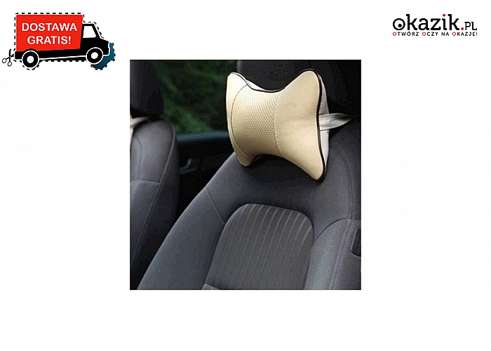 Poduszka samochodowa Miękkie poduszki na zagłowki podnoszące komfort jazdy. W zestawie 2 poduszki o długości 25 cm.