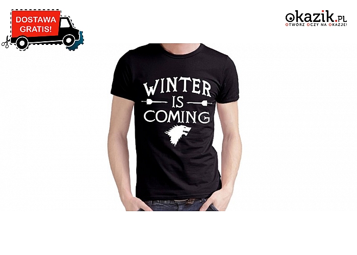 Czarny t-shirt Winter is Coming
