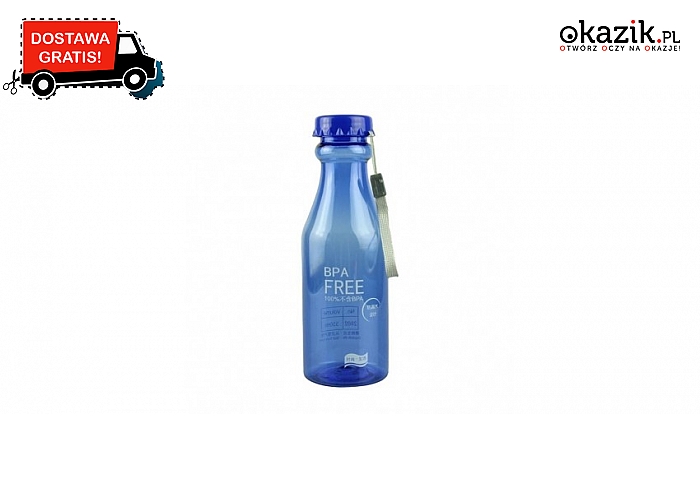 Butelka na wodę. Ekologiczna butelka na wodę wielokrotnego użytku. Pojemność 550 ml.