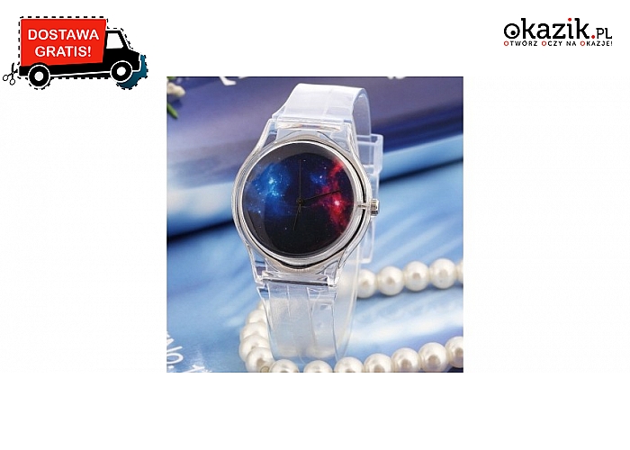 Modny zegarek z gumową bransoletą