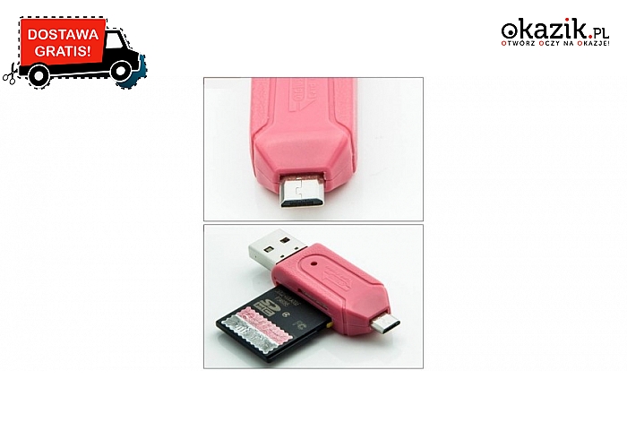 Uniwersalny czytnik kart pamięci (SD + micro SD) Dual USB