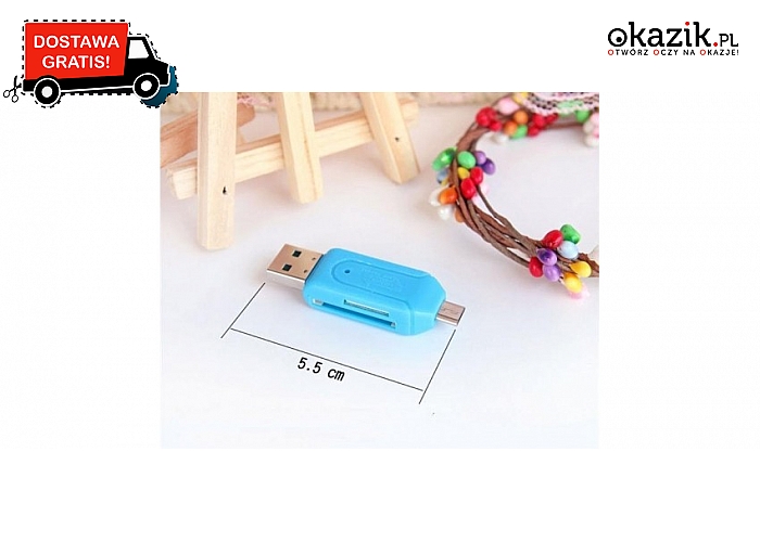Uniwersalny czytnik kart pamięci (SD + micro SD) Dual USB