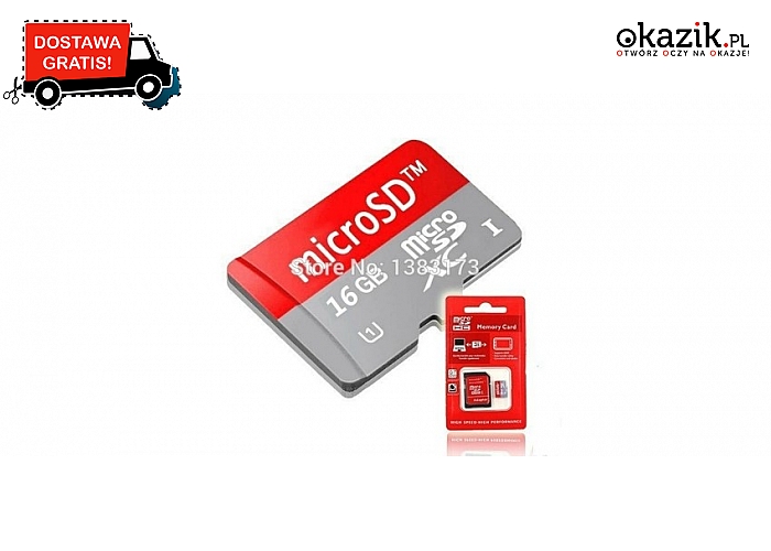 Karta Micro SD o pojemności 16 GB