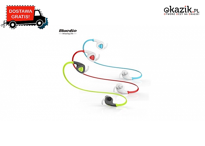 Bezprzewodowe słuchawki douszne w różnych kolorach dla biegaczy