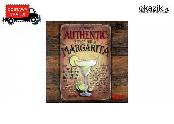 Metalowy poster "Margarita". Plakat o wymiarach 20x30 cm.