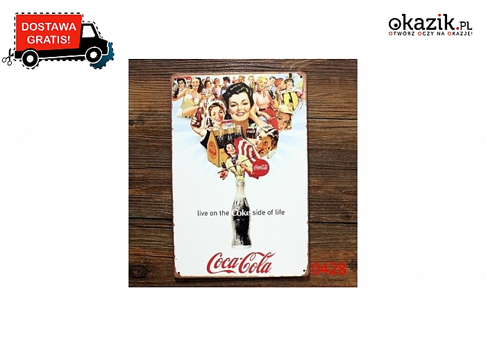 Metalowy poster  "Coca-Cola"! Plakat o wymiarach 20x30 cm.