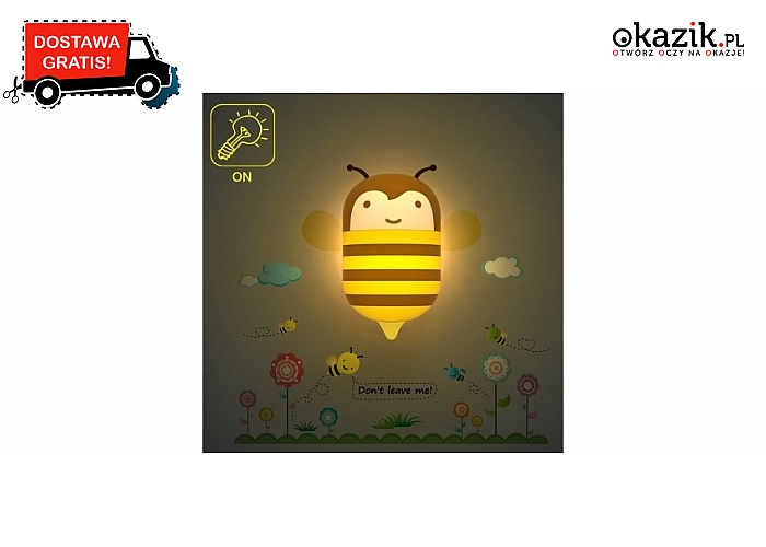 Nocna lampka pszczółka jest uroczym dodatkiem do dziecięcego pokoju