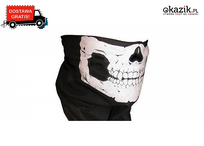 Maska z motywem czaszki na rower/motocykl
