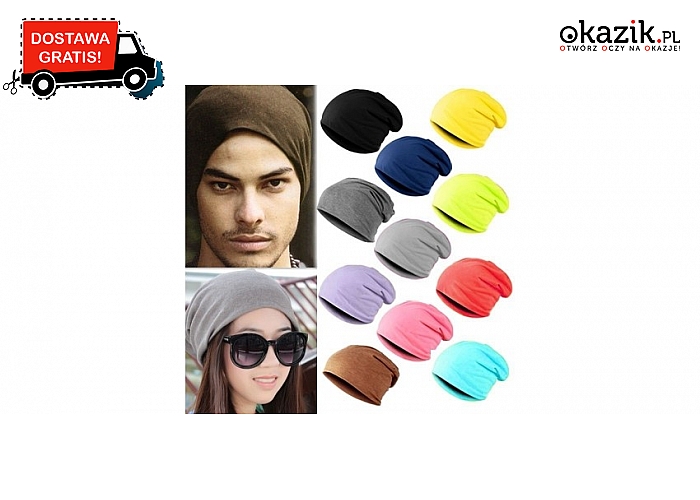 Luźna czapka unisex  w kilku modnych kolorach
