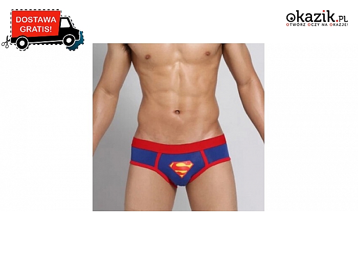 Slipy Superman! Bawełniane slipy z logo Supermana na przodzie.