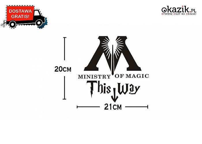 Naklejka wskazująca drogę do Ministerstwa Magii.