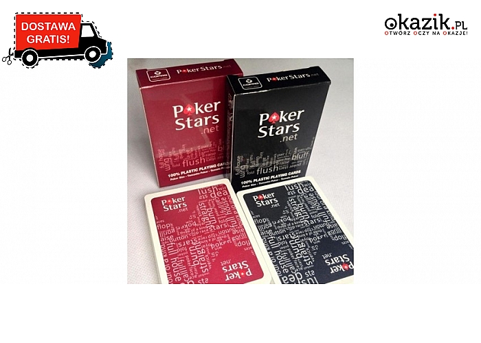Karty do gry w pokera wykonane z plastiku.