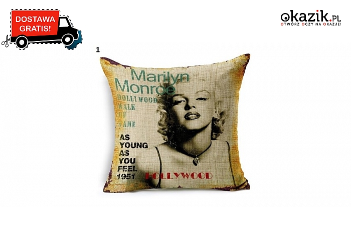 Poszewka z pięknym wzorem Marilyn Monroe