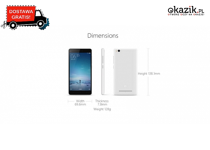 Smatrphone  Xiaomi Mi 4c. Dual SIM, 5,5 cala