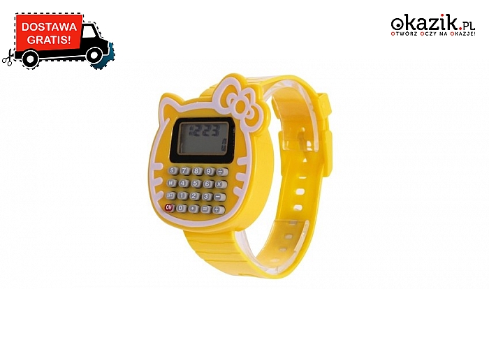 Zegarek dla dzieci z wyświetlaczem LED i kalkulatorem.