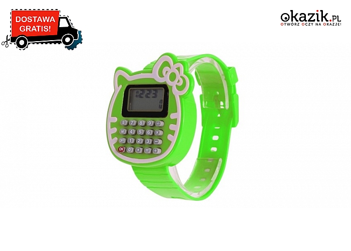 Zegarek dla dzieci z wyświetlaczem LED i kalkulatorem.