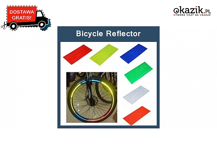 Naklejki odblaskowe na rower odporne na czynniki atmosferyczne.