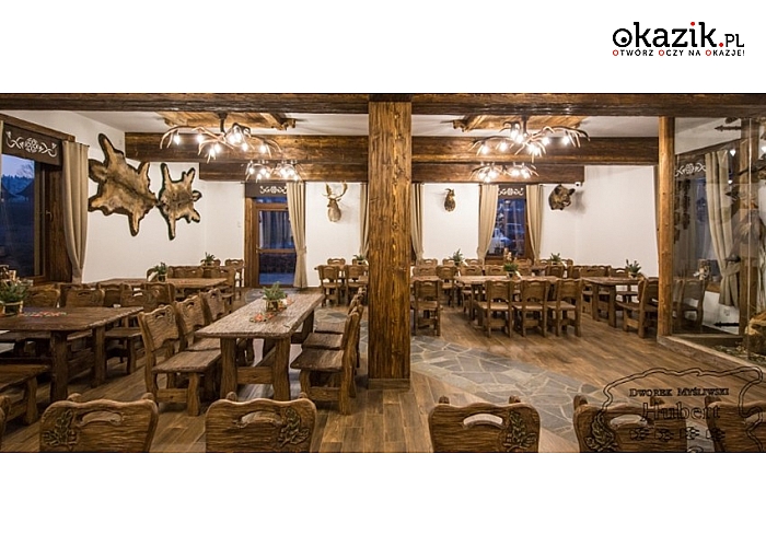BIAŁKA TATRZAŃSKA, Dworek Myśliwski Hubert. Noclegi, dostępne opcje wyżywienia + WiFi, sala gier i atrakcje dla dzieci.