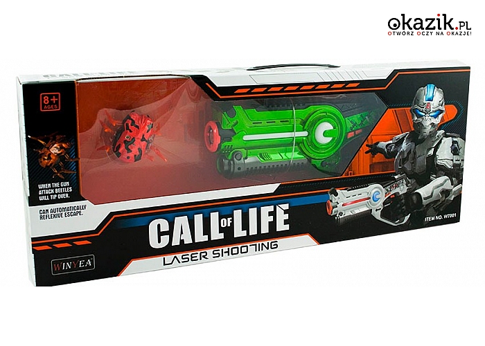 Pistolet laserowy z insektem. (175 zł)