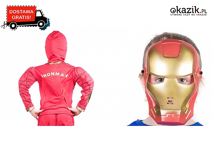 Kostium karnawałowy superbohatera – Iron Man + maska i przesyłka GRATIS!