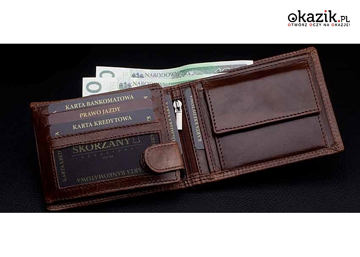 Skórzany portfel- kolekcja biznesowa. 4 modele do wyboru (69,50 zł)