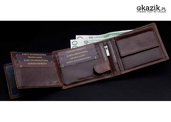 Skórzany portfel- kolekcja biznesowa. 4 modele do wyboru (69,50 zł)