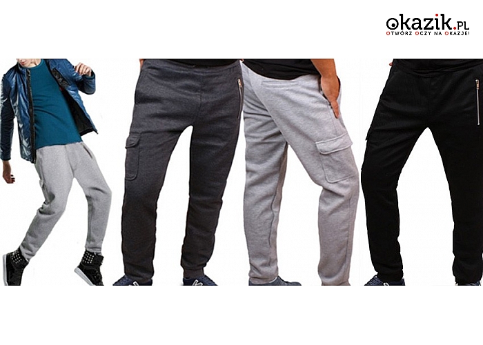 Męskie spodnie z kieszeniami. 3 kolory do wyboru (45 zł)