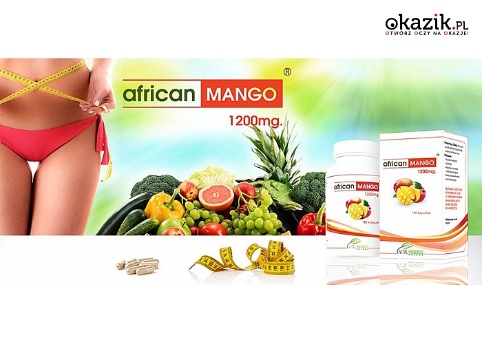Suplement diety African Mango wspomagający odchudzanie i poprawiający metabolizm. (119 zł)