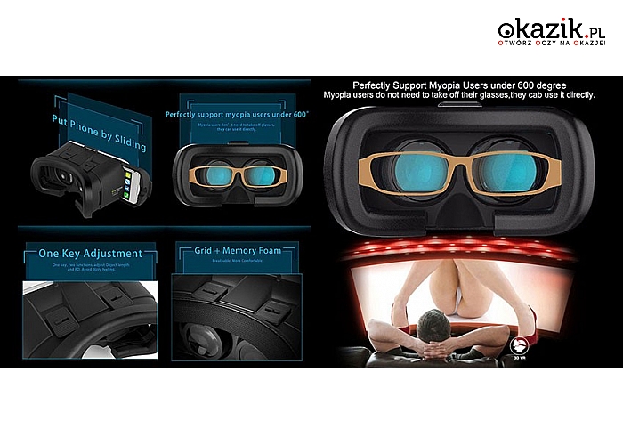 Okulary VR 3D z kontrolerem bluetooth (62 zł)