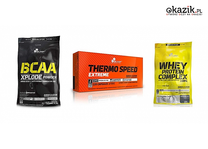 KOMPLEKSOWE DZIAŁANIE dla sportowców - Thermo Speed Extreme Mega Caps, Whey Protein Complex lub aminokwasy BCAA Xplode!