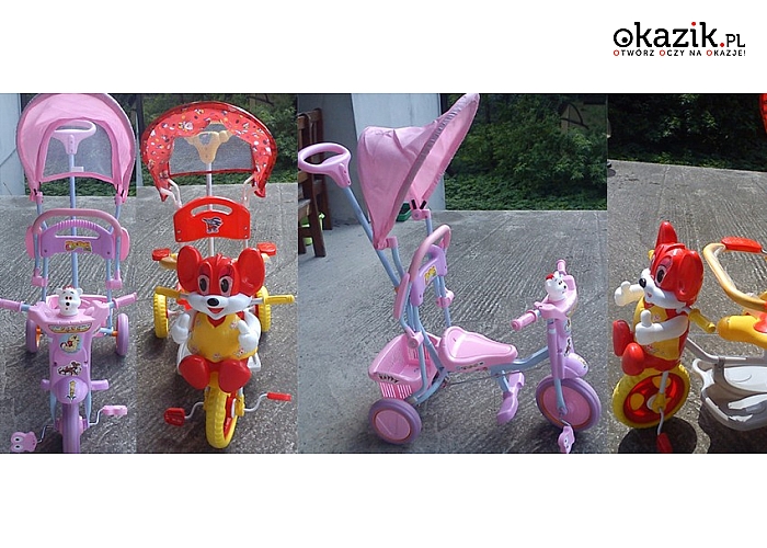 Atrakcyjne rowerki trójkołowe dla dzieci z wieloma dodatkami i akcesoriami. (od 119 zł)